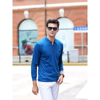 传奇保罗2017男士长袖t恤条纹打底polo衫商务休闲韩版