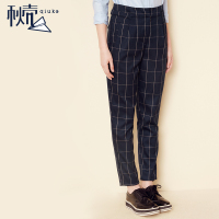 秋壳冬装新款时尚铅笔裤格子长裤