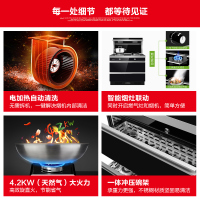 大自然 自动清洗 集成灶DJC50A 侧吸式抽油烟机燃气灶消毒柜一体 大吸力吸油烟机 烟灶套餐 天然气/液化气