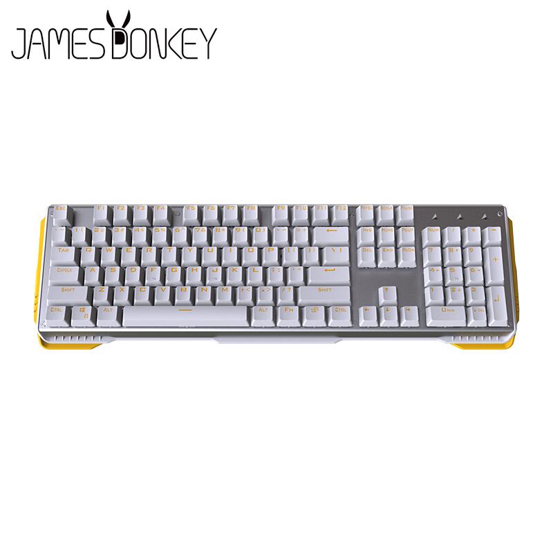 贝戋马户(james donkey)贱驴619 单色背光机械键盘104键 白黄黑轴