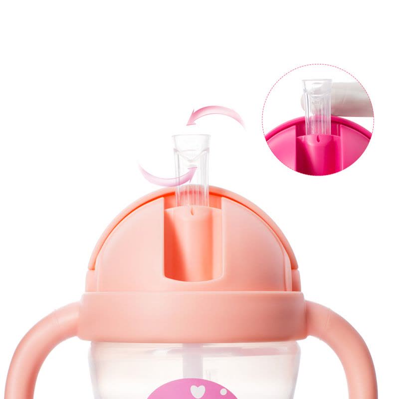 舒氏(Snug) 儿童训练水杯 婴儿防摔防漏重力球吸管杯 宝宝水杯学饮杯套装 红色+粉色图片