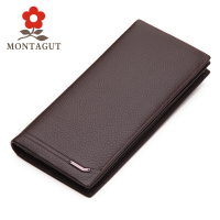 梦特娇/Montagut新款2017商务男士长款真皮钱包 时尚柔软头层牛皮钱夹