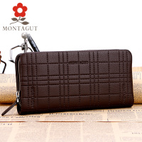 梦特娇/Montagut手包新款男士时尚压花真皮手拿包商务经典柔软牛皮手抓包