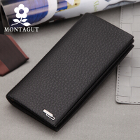 梦特娇/Montagut新款男士真皮钱包经典细腻头层牛皮钱夹时尚商务休闲长款钱包