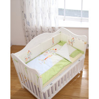 霖贝儿(LINBEBE)婴儿用品礼盒可拆洗婴儿用品纯棉床上8件套宝宝防撞床围绿色