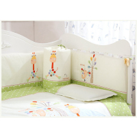 霖贝儿(LINBEBE)婴儿用品礼盒可拆洗婴儿用品纯棉床上8件套宝宝防撞床围绿色