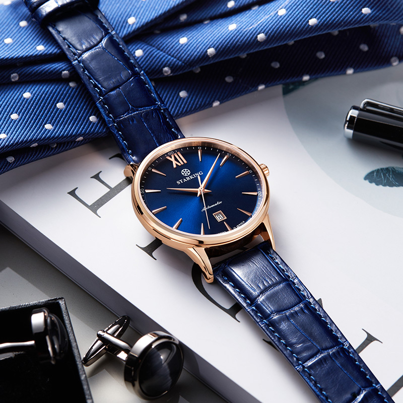 星皇starking星皇正品手表男女情侣对表一对时尚休闲日历自动机械表