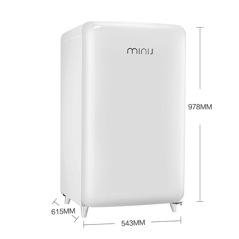 小吉(MINIJ)BC-M121RW 121升小型迷你冰箱 单门复古小冰箱 直冷保鲜 酒店公寓办公家用 小冰箱
