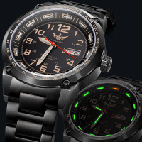 野狼军表（yelang）机械表氚气男士手表钢带自发夜光皮带全自动机械钢带男款表防水运动手表