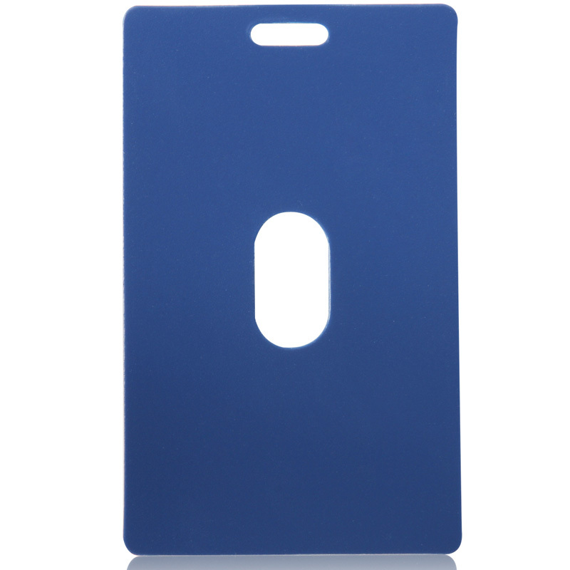 得力(deli)5743竖式证件卡套 50个装 蓝色硬质PP卡套含吊夹 工作证胸卡胸牌 会展证/证件卡