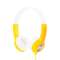 buddyPHONES Standard 儿童耳机头戴式安全音量听音乐娱乐英语学习有线耳机防过敏耳罩小孩礼物礼品 黄色