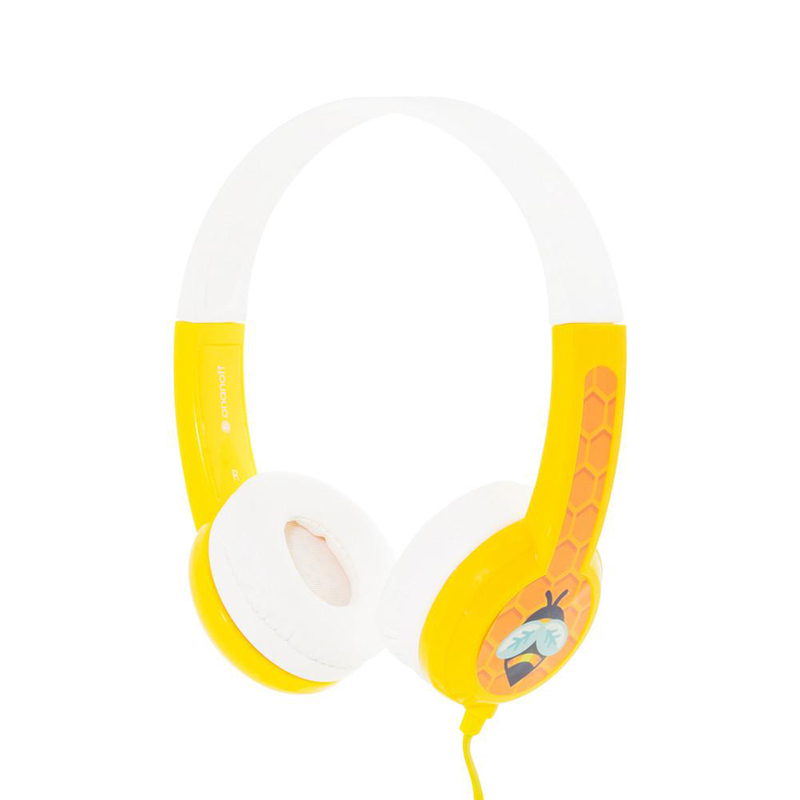 buddyPHONES Standard 儿童耳机头戴式安全音量听音乐娱乐英语学习有线耳机防过敏耳罩小孩礼物礼品 黄色