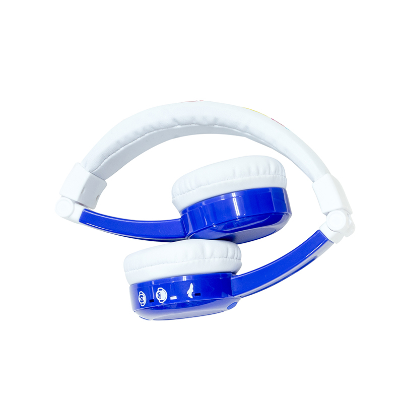 buddyPHONES InFlight儿童耳机头戴式可折叠学生学英语通话有线耳机飞机可用生日礼物可爱卡通节日礼品 蓝色