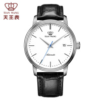 天王表（TIAN WANG）机械表男表 正品男士皮带防水手表时尚简约休闲学生腕表5914