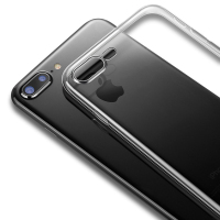 [壳膜套装]ESCASE 苹果8/苹果7手机壳iPhone8钢化膜苹果8透明软壳硅胶套透明钢化膜