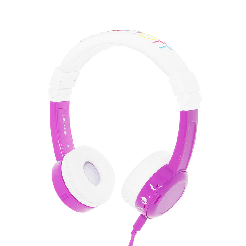 buddyPHONES InFlight儿童耳机头戴式可折叠学生学英语通话有线耳机飞机可用生日礼物可爱卡通节日礼品 紫色