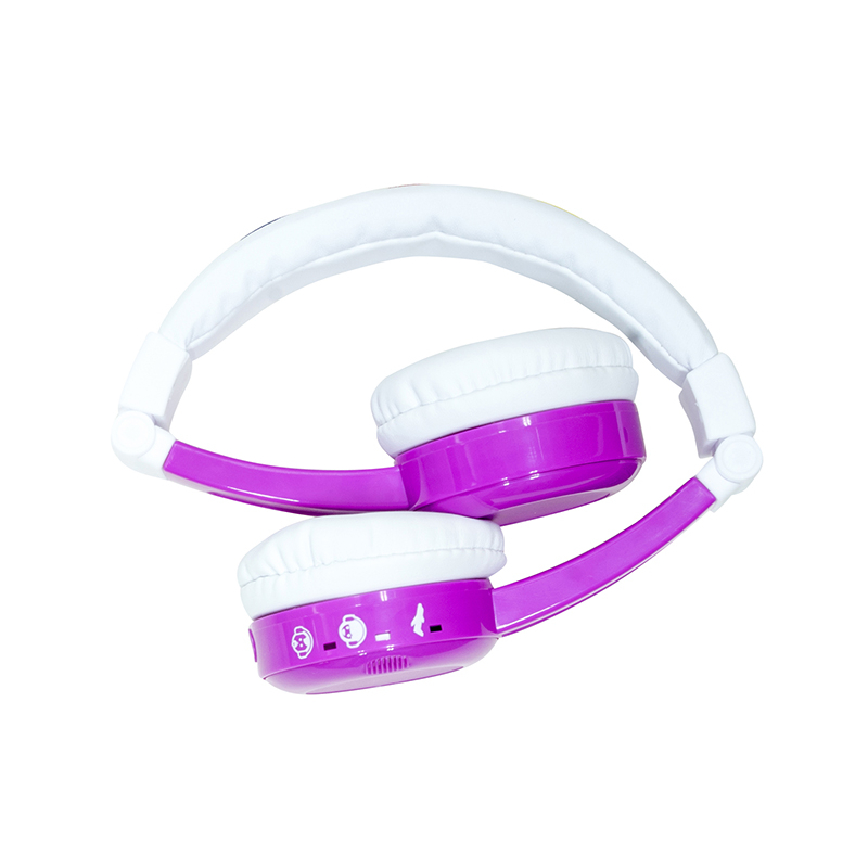 buddyPHONES InFlight儿童耳机头戴式可折叠学生学英语通话有线耳机飞机可用生日礼物可爱卡通节日礼品 紫色