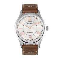 CASIO卡西欧男士手表指针系列简约时尚罗马数字大三针时尚石英手表腕表MTP-E113