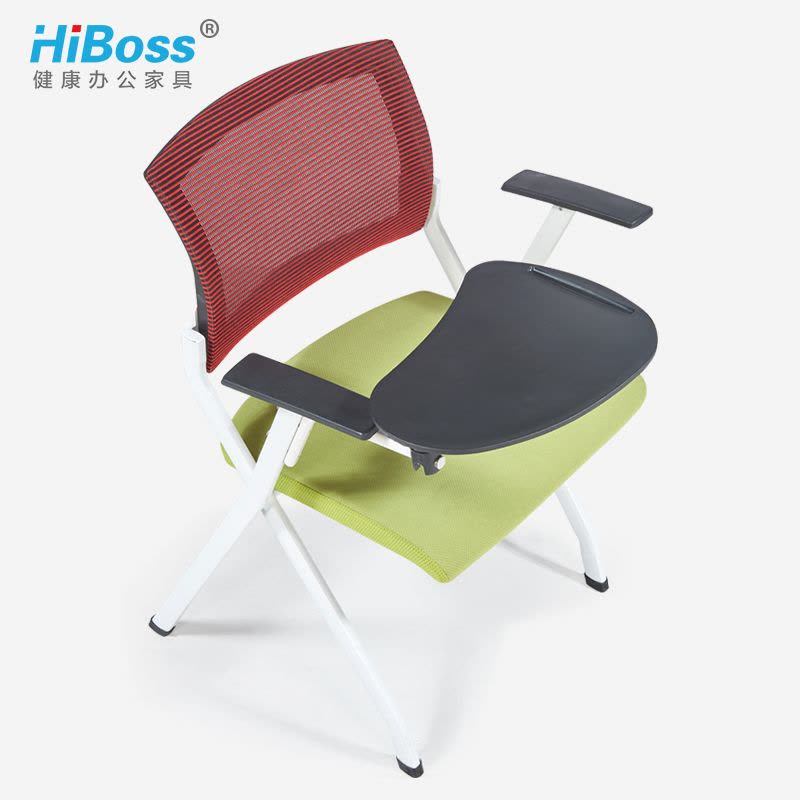 HiBoss 培训椅带写字板折叠新闻椅会议椅学生洽谈职员会议办公椅子图片