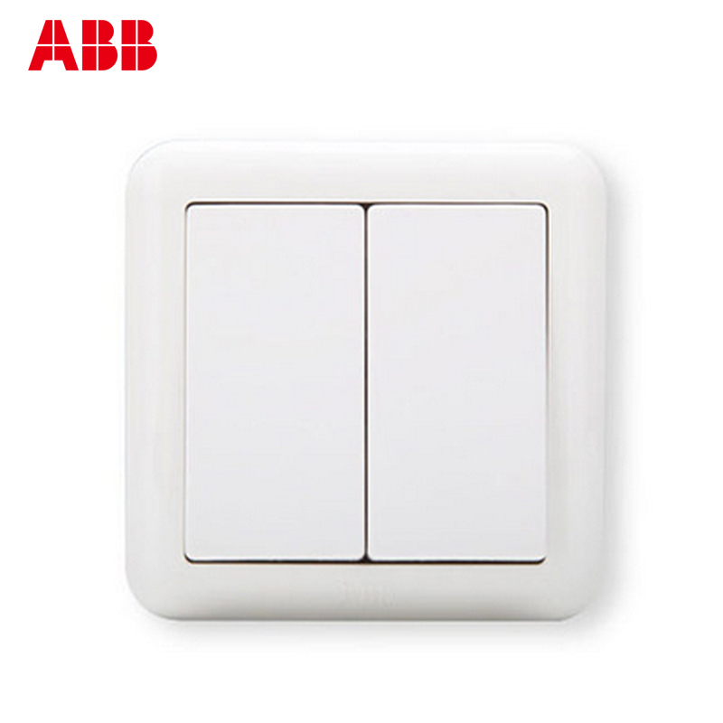 瑞士ABB 开关插座 德静二位单控开关 10AXAJ102