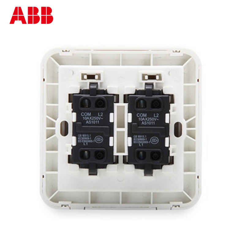 瑞士ABB 开关插座 德静二位单控开关 10AXAJ102