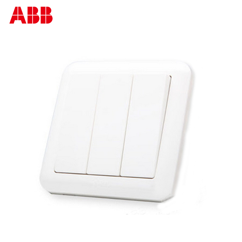 瑞士ABB 开关插座 德静三位双控开关 10AXAJ107