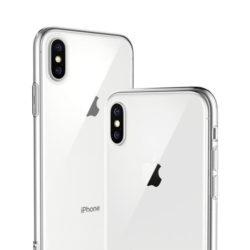 [壳膜套装]ESCASE 苹果X手机壳iPhoneX钢化膜苹果X透明软壳硅胶套透明钢化膜图片