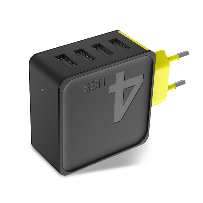 Sugar Travel Charger (4-Port) 方糖系列四口旅行充电器 欧规 黑色