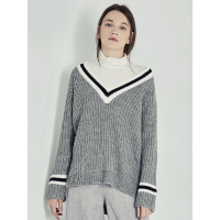 81HF6401535V领撞色臀围线衫1