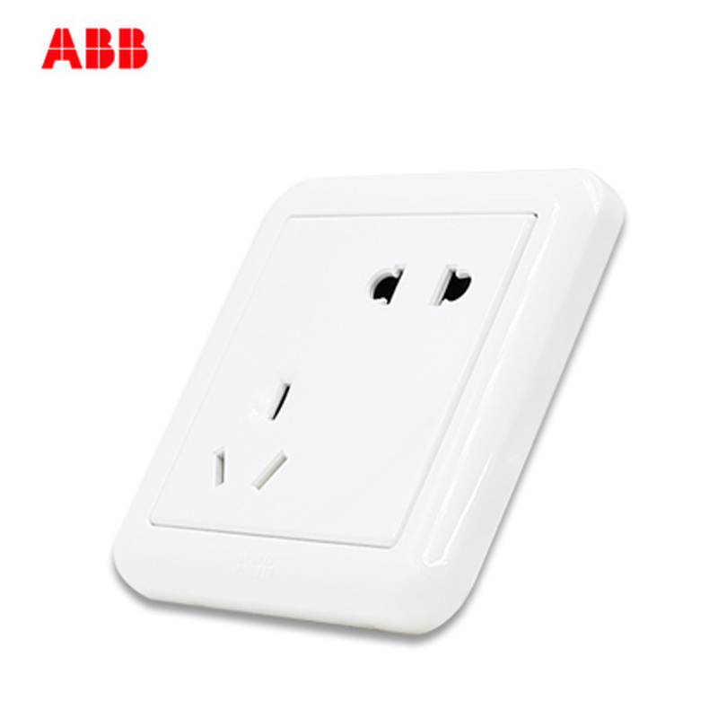 瑞士ABB 开关插座 德静二位二三极插座 10AAJ205