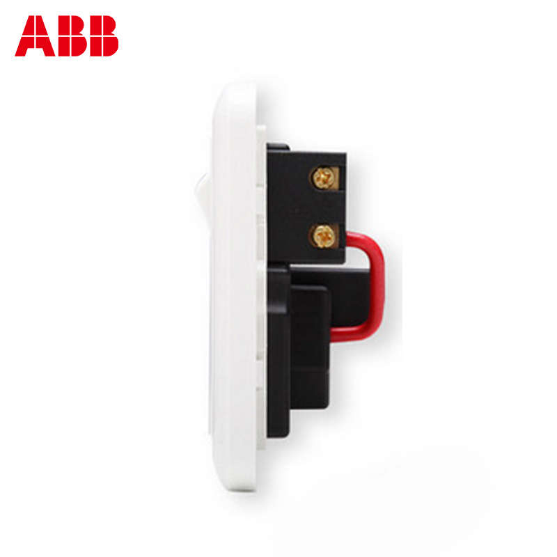 瑞士ABB 开关插座 德静一位三极带开关插座 10AAJ223