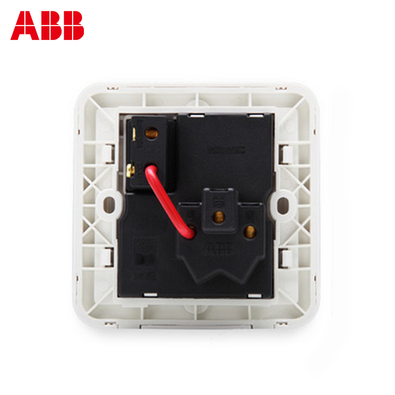 瑞士ABB 开关插座 德静一位三极带开关插座 10AAJ223