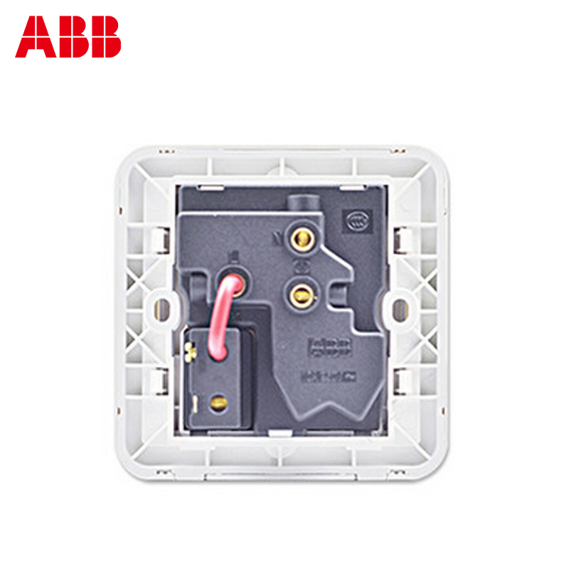 瑞士ABB 开关插座 德静二位二三极带开关带灯插座 10AAJ226