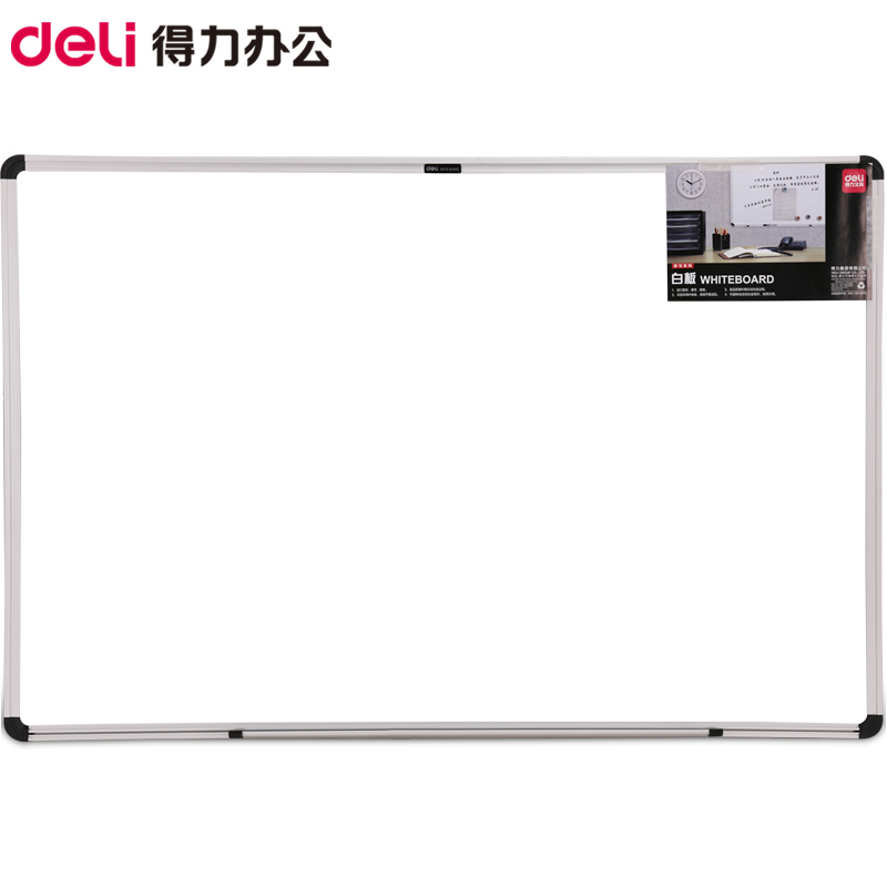 得力(deli)120*90cm挂式磁性大白板 书写写字板 告示板 通知板 写字教学办公会议白板 办公展示板 白板