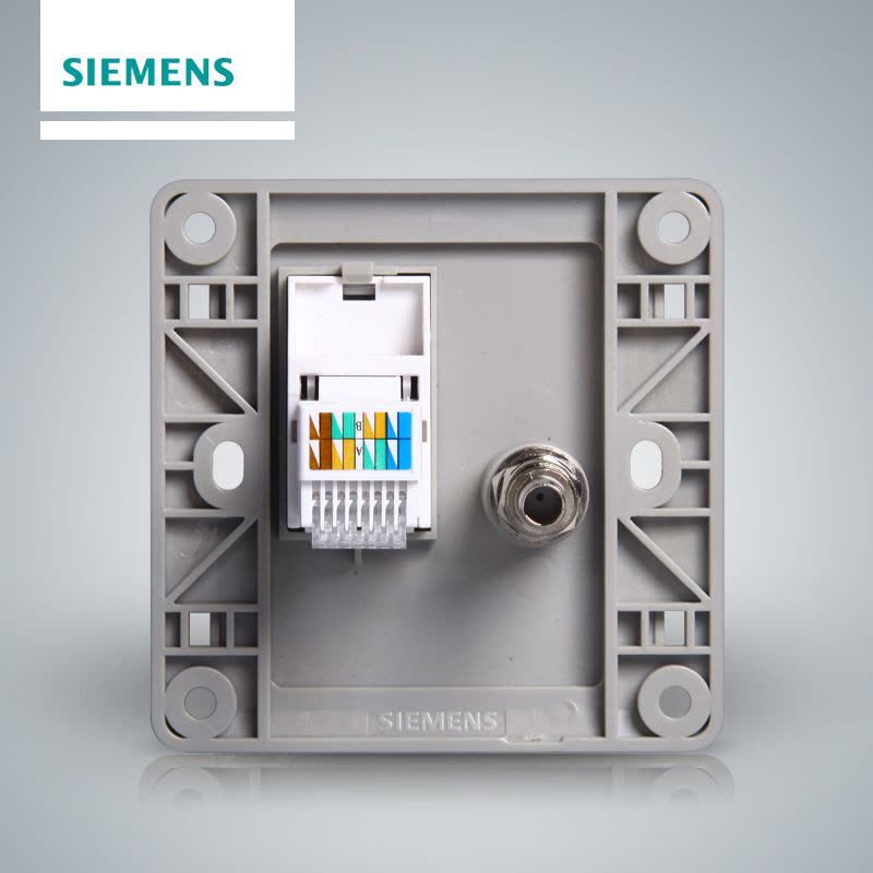 西门子(SIEMENS)开关插座 远景金棕系列电脑+电视插座5TG01161CC133图片