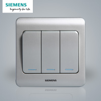 西门子(SIEMENS)开关插座 远景彩银系列三开双控带荧光5TA01191CC122