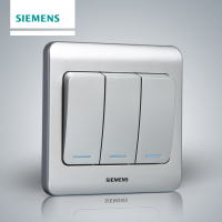 西门子(SIEMENS)开关插座 远景彩银系列三开双控带荧光5TA01191CC122