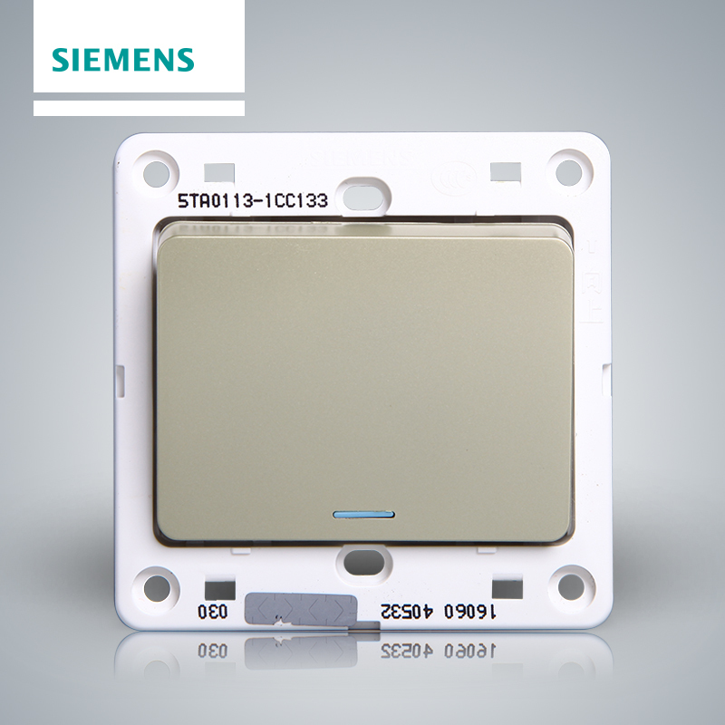 西门子(SIEMENS)开关插座 远景金棕系列一开单控带荧光5TA01131CC133