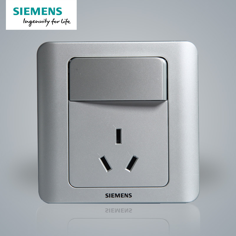 西门子(SIEMENS)开关插座 远景彩银系列一开10A三孔插座5UB01051CC122