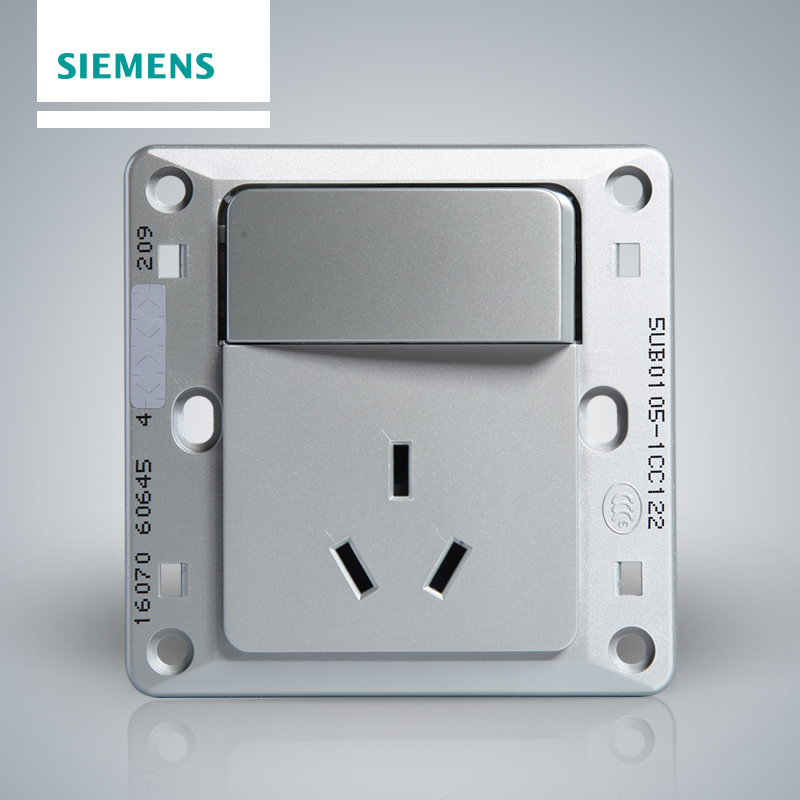 西门子(SIEMENS)开关插座 远景彩银系列一开10A三孔插座5UB01051CC122
