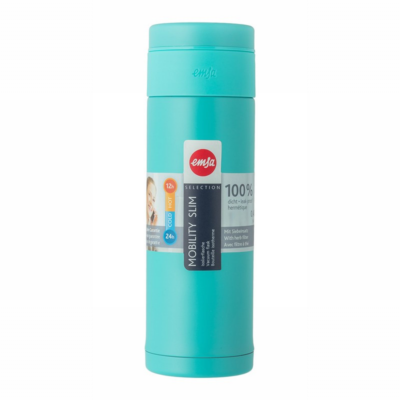 爱慕莎(emsa)保温杯男女316不锈钢真空水杯泡茶杯车载杯420ML 迈利姆海蓝色