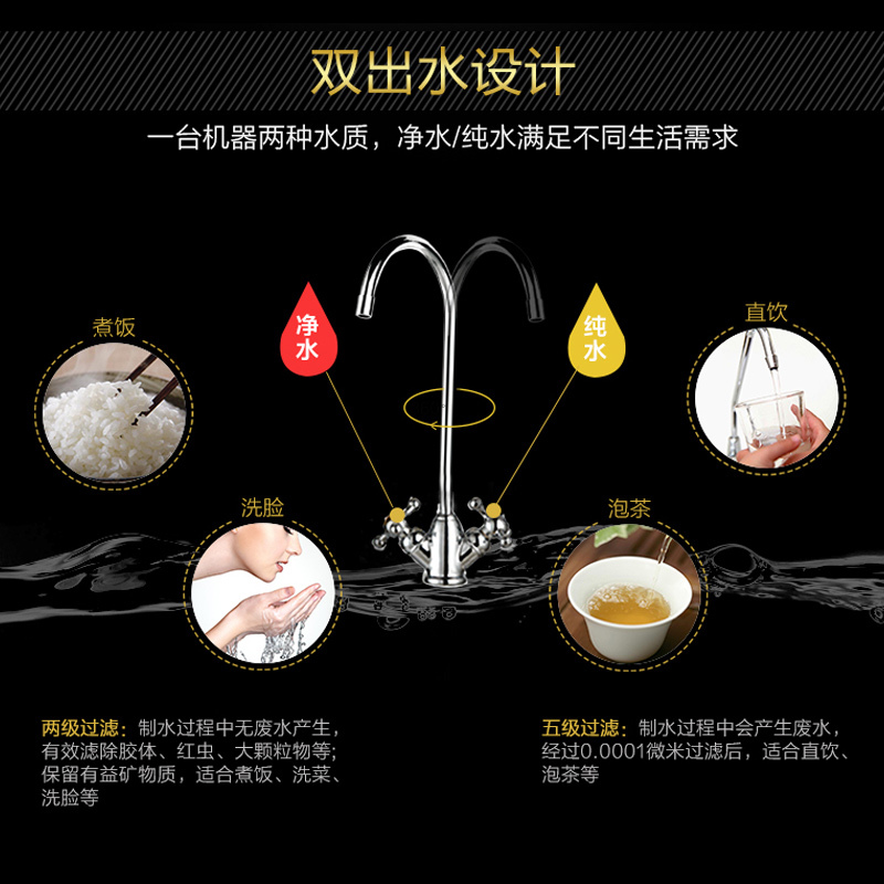 华帝(vatti) T2厨房反渗透净水机RO膜过滤家用自来水直饮净水器