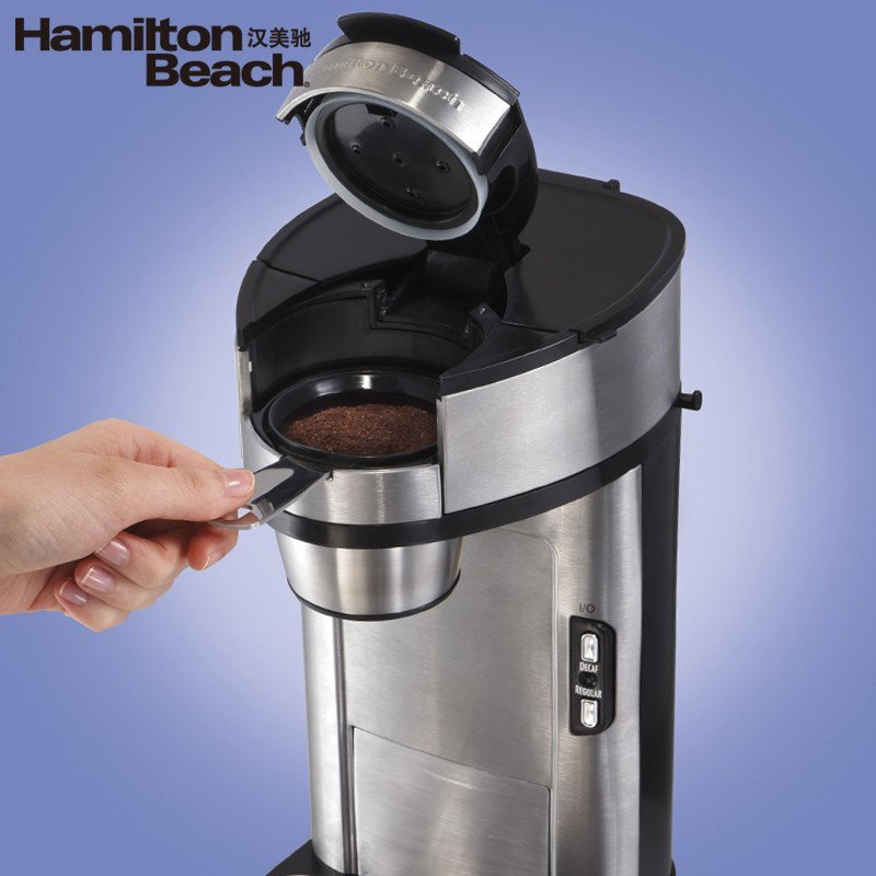 汉美驰（Hamilton Beach）49981-CN 精英式咖啡机 免滤纸滴漏式特浓全自动不锈钢咖啡机