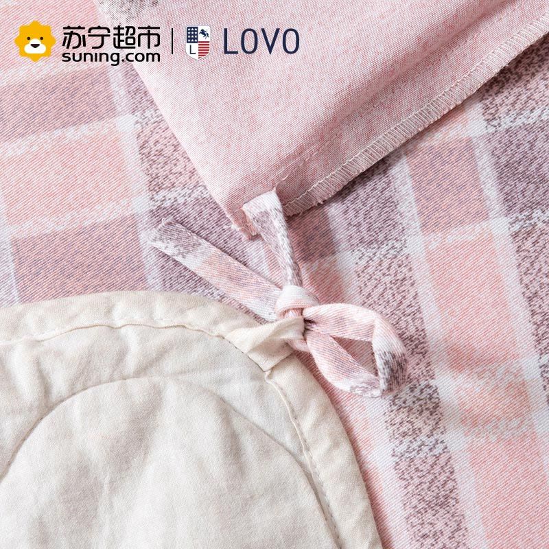 LOVO家纺床品四件套 全棉磨毛印花 条纹格子时尚风 床上用品纯棉床单被套枕套 1.5/1.8米床 格兰之韵图片
