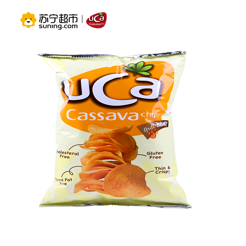 马来西亚薯片进口UCA木薯片烧烤风味办公室休闲零食膨化食品60g