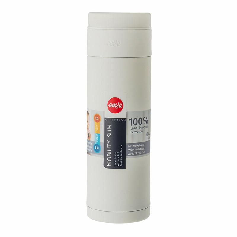 爱慕莎(emsa)保温杯男女316不锈钢真空水杯泡茶杯车载杯420ML 迈利姆白色