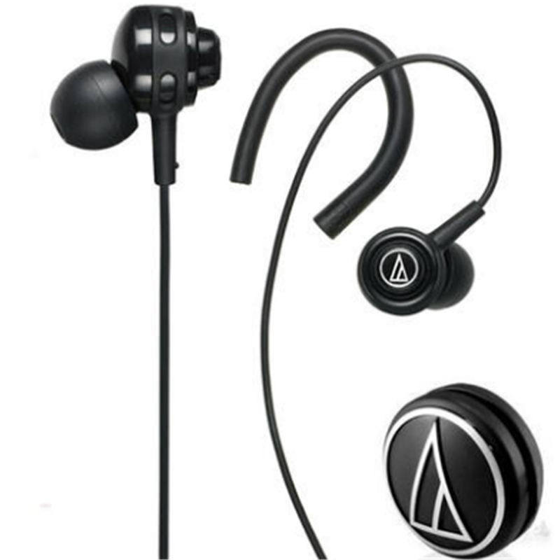 audio-technica/铁三角 ATH-COR150 动圈型 入耳式音乐耳机无线控 耳挂式运动耳机 （黑色）