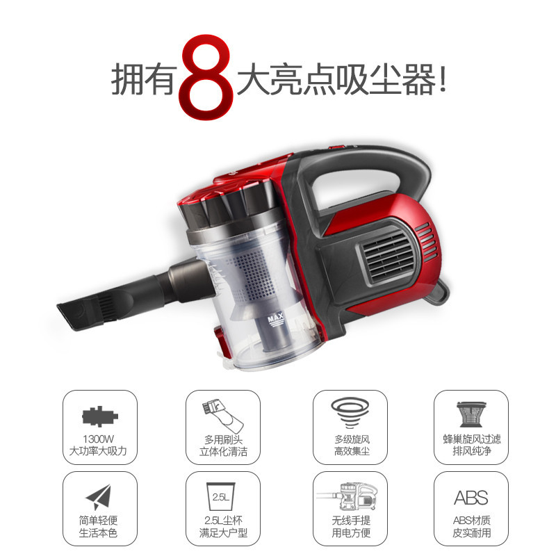 山崎(Sanki) V8 家用无线吸尘器/除尘器 静音除螨吸尘机[保税仓发货]