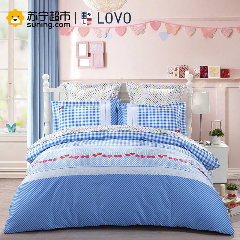 LOVO 罗莱生活出品 纯棉四件套全棉床品套件床上用品床单被套
