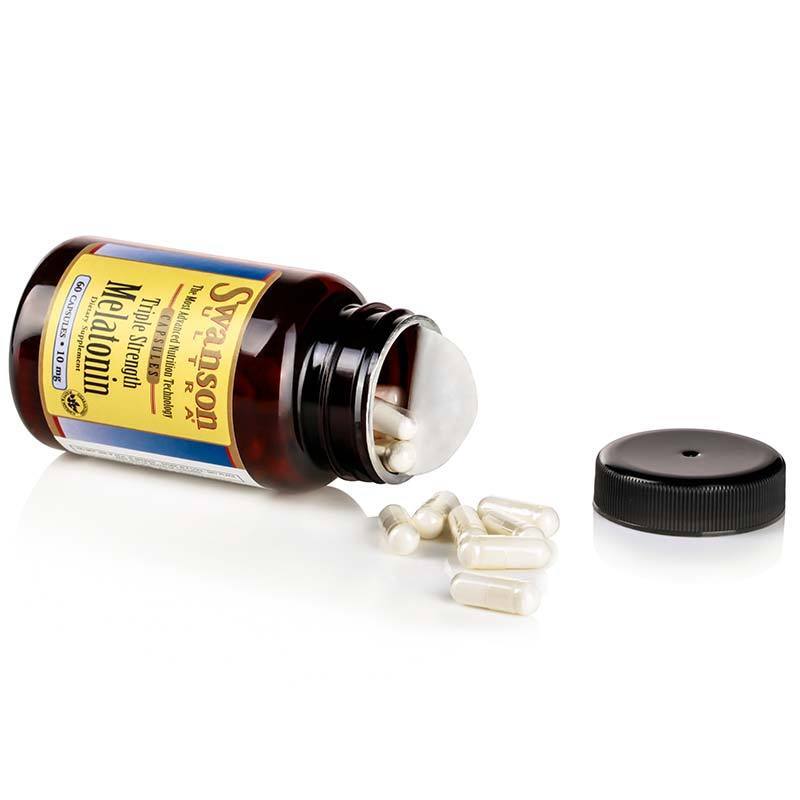 斯旺森(Swanson) 褪黑素营养胶囊瓶装 60粒/瓶 美国进口 改善睡眠 保健品膳食营养补充剂 单件重21g